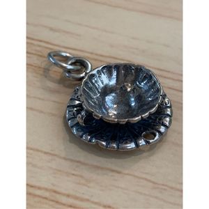 Vintage Scallop Coffee Tea Cup Sterling Silver Jewelry Charm